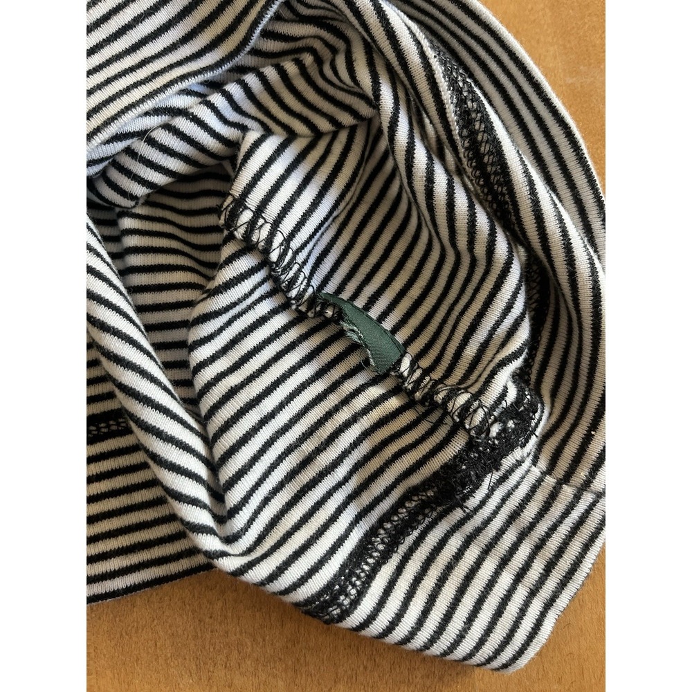 LRL Ralph Lauren Jean Co. Women's Long Sleeve Top Black Striped 3/4 Sleeve Sz M - Picture 9 of 10